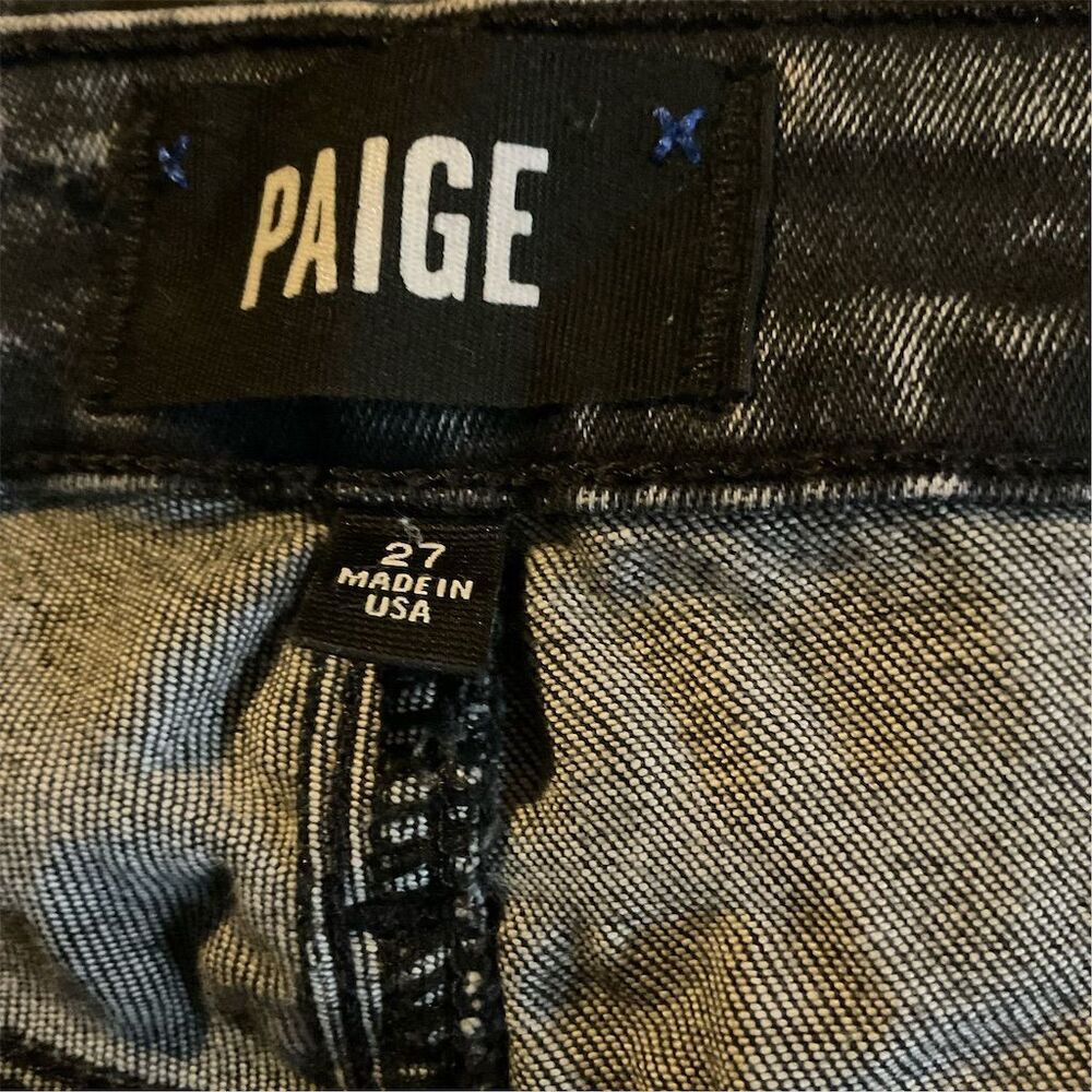 Paige Margot Ultra Skinny Jeans Women's Size 27 Black Wash High Rise Den… - Picture 8 of 11
